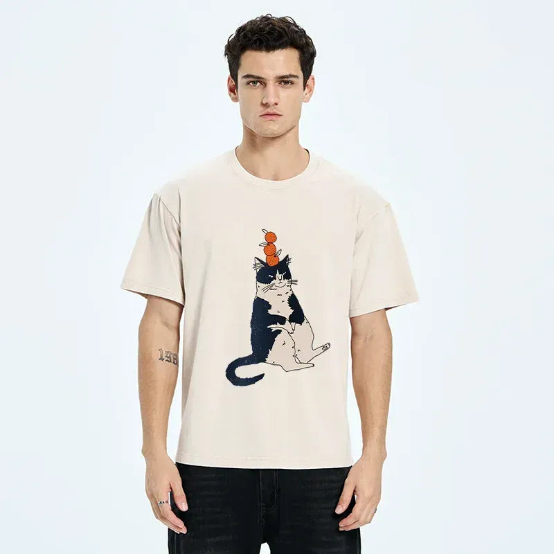 vintage japanese cat t-shirt limited edition