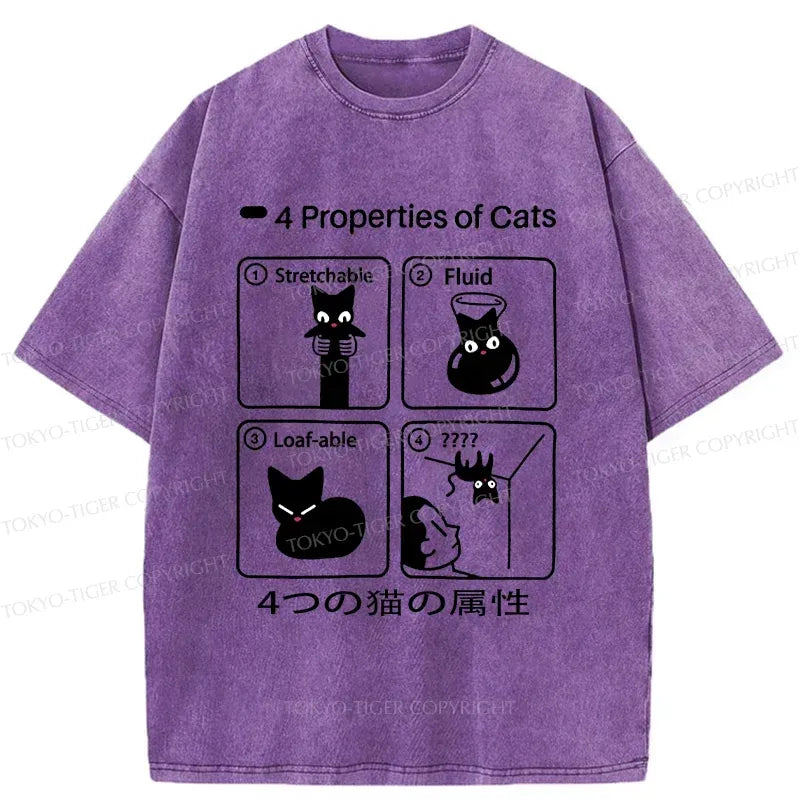 Vintage 4 Attributes of Cats T-Shirt for Everyday Wear