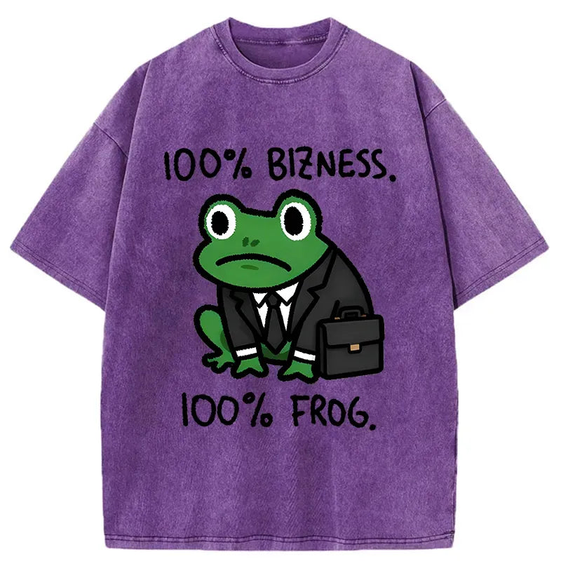 Kyoto-Lion 100% Bizness 100% Frog Washed T-Shirt