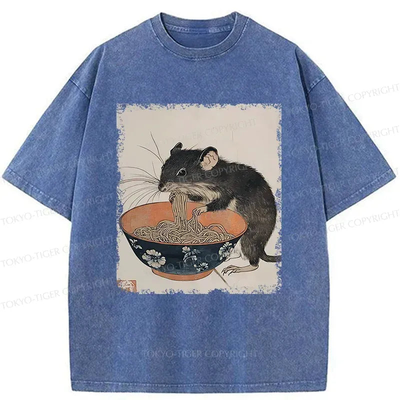 Japanese Woodblock Print Ramen Mouse T-Shirt