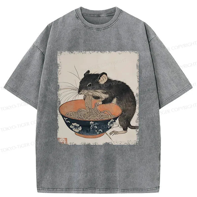 Japanese Woodblock Print Ramen Mouse T-Shirt