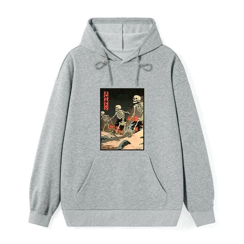 Kyoto-Lion Japanese Rising Skeletons Classic Hoodie