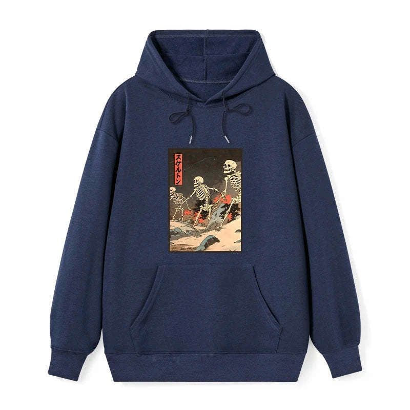 unique japanese skull hoodie free shipping