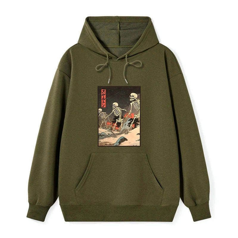 Kyoto-Lion Japanese Rising Skeletons Classic Hoodie