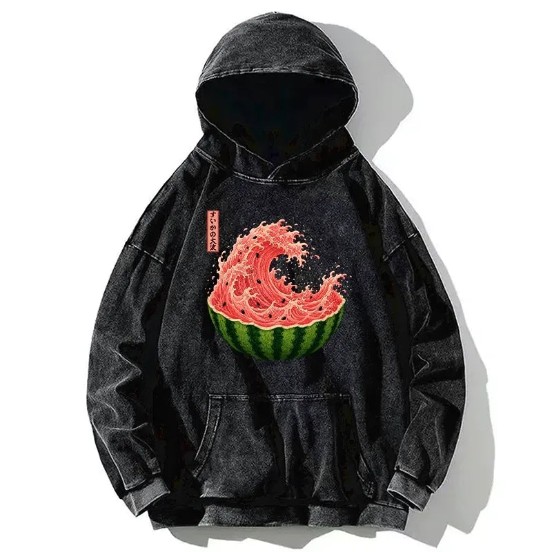 Watermelon Wave Hoodie for Vacation