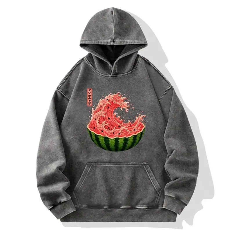 Watermelon Wave Hoodie for Vacation