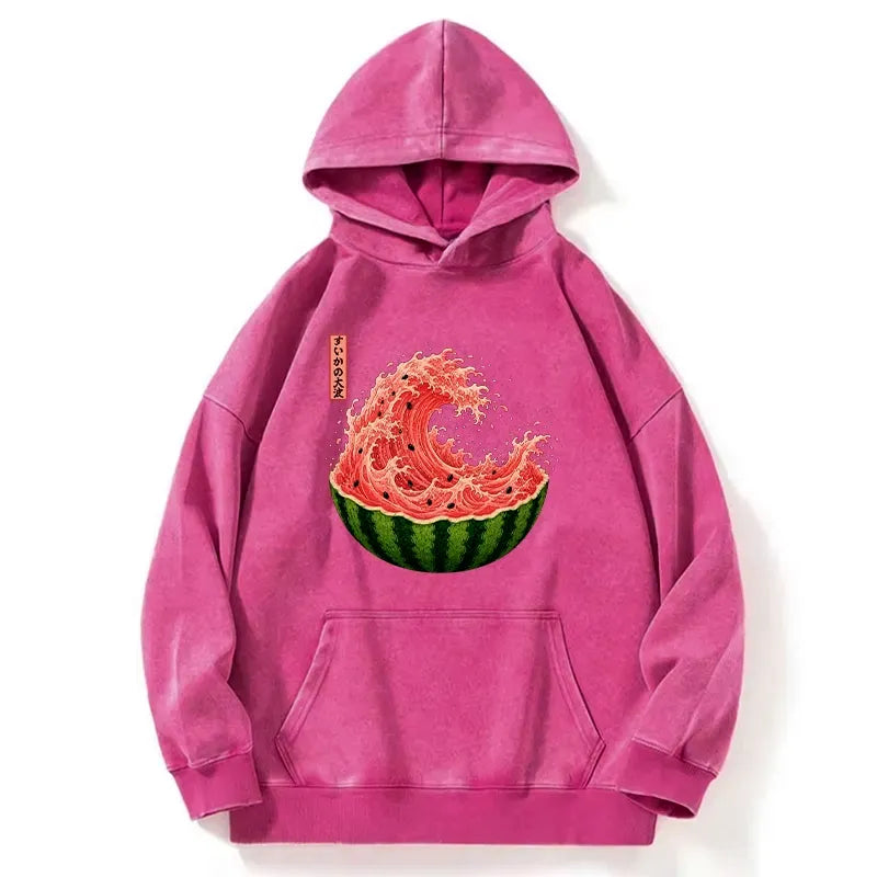 Watermelon Wave Hoodie for Vacation