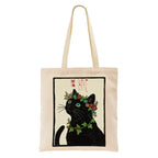 Kyoto-Lion The Flower-Crowned Cat Tote Bag