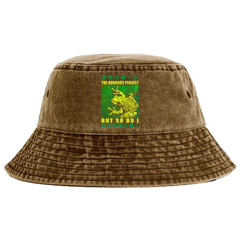 Kyoto-Lion The Horrors Persist Frog Washed Bucket Hat