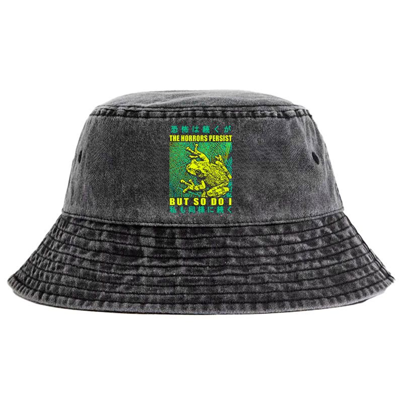 Kyoto-Lion The Horrors Persist Frog Washed Bucket Hat
