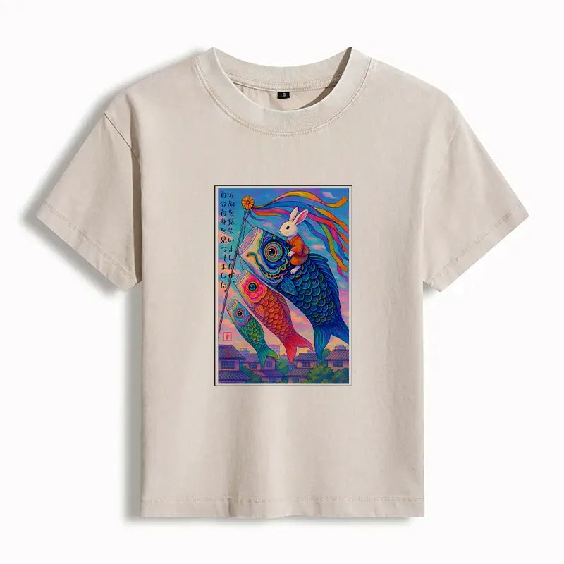 Washed Carp Streamer T-Shirt for Vacation