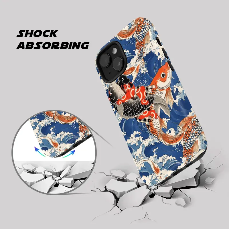 Kyoto-Lion Sumo Wrestler Holding A Koi Phone Case