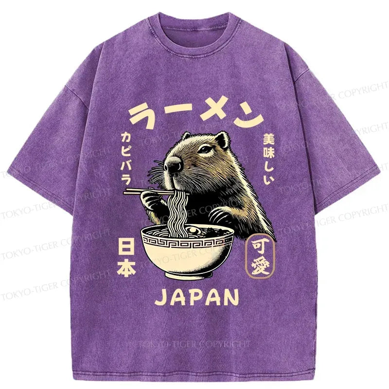 Capybara Eating Ramen T-Shirt Gift Idea