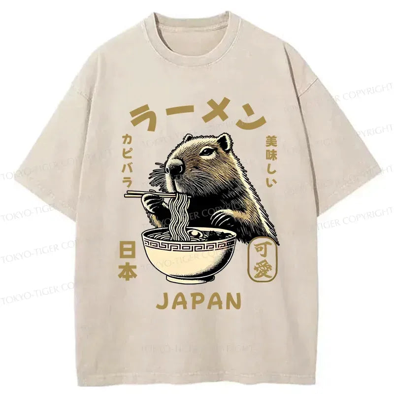Capybara Eating Ramen T-Shirt Gift Idea