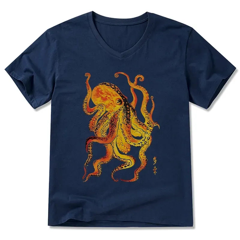 Vintage Japanese Octopus Shirt for Streetwear
