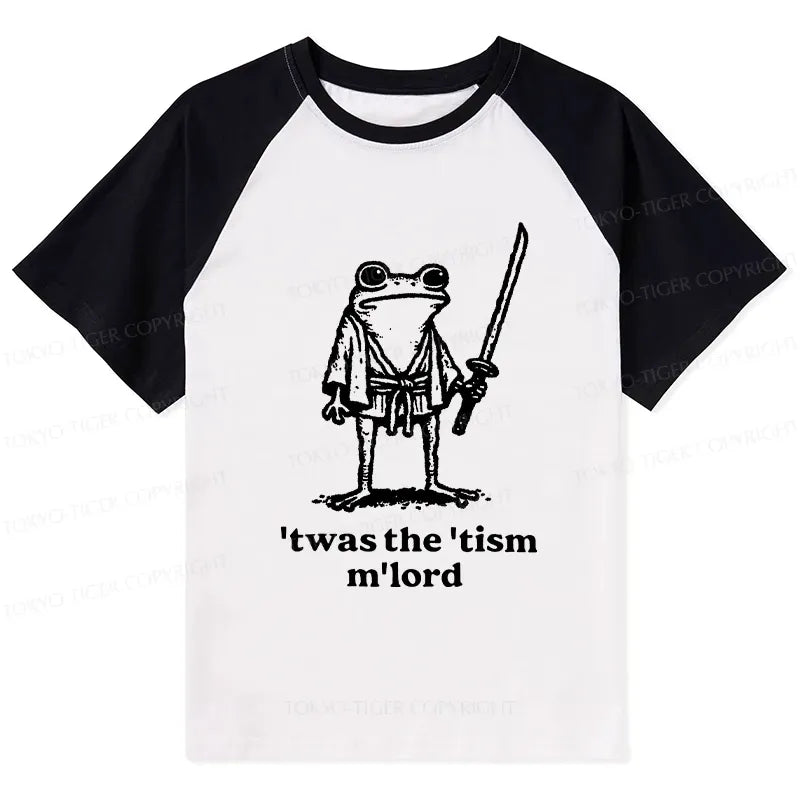Samurai Frog Raglan T-shirt for Streetwear