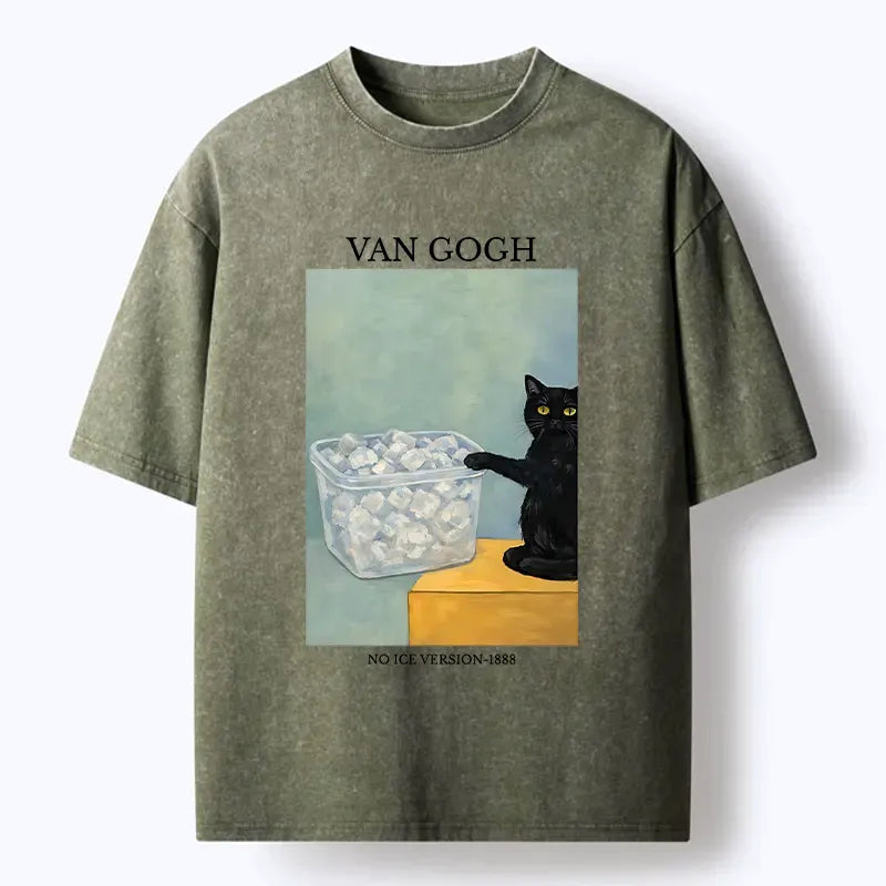 Washed Lion Cat T-Shirt for Summer Free Shipping