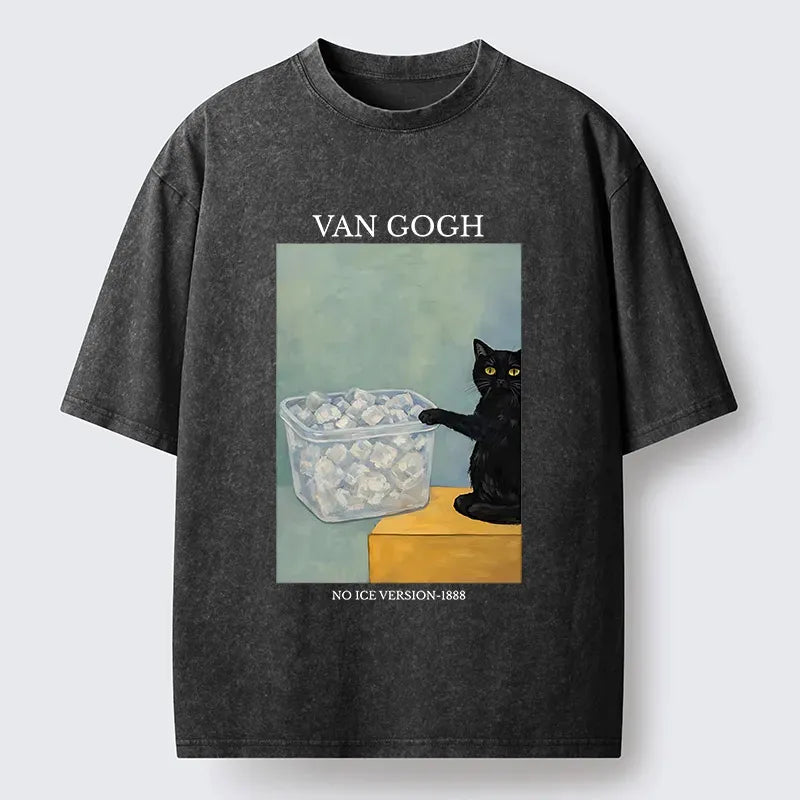 Kyoto-Lion Cat Spilled The Ice Washed T-Shirt