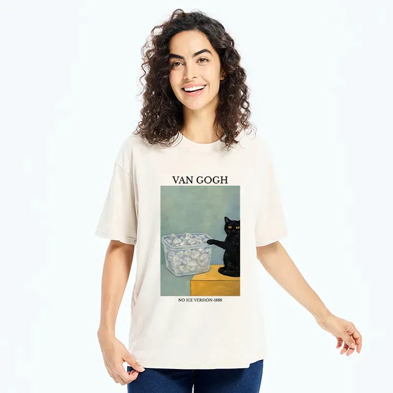 Washed Lion Cat T-Shirt for Summer Free Shipping
