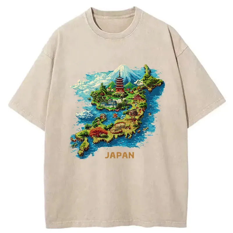 Best Seller Japanese Map Washed T-Shirt