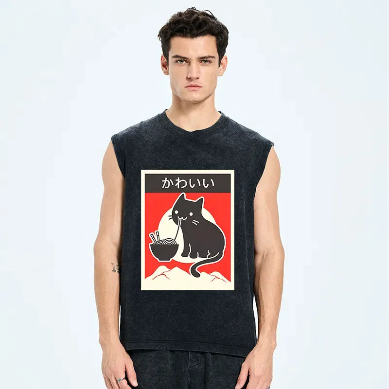 Kyoto-Lion Kawaii Vintage Ramen Cat Tank