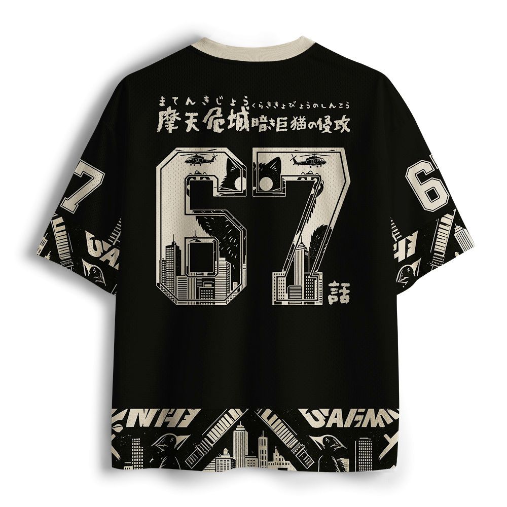 Black Cat Monster Mesh Jersey for Sports