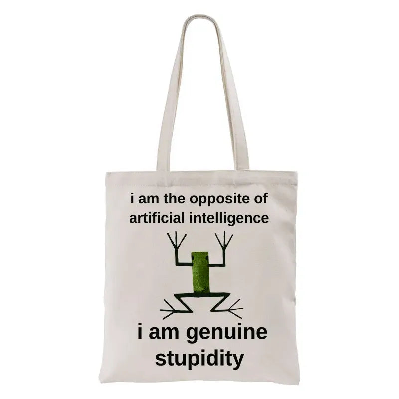 Japanese frog meme tote bag