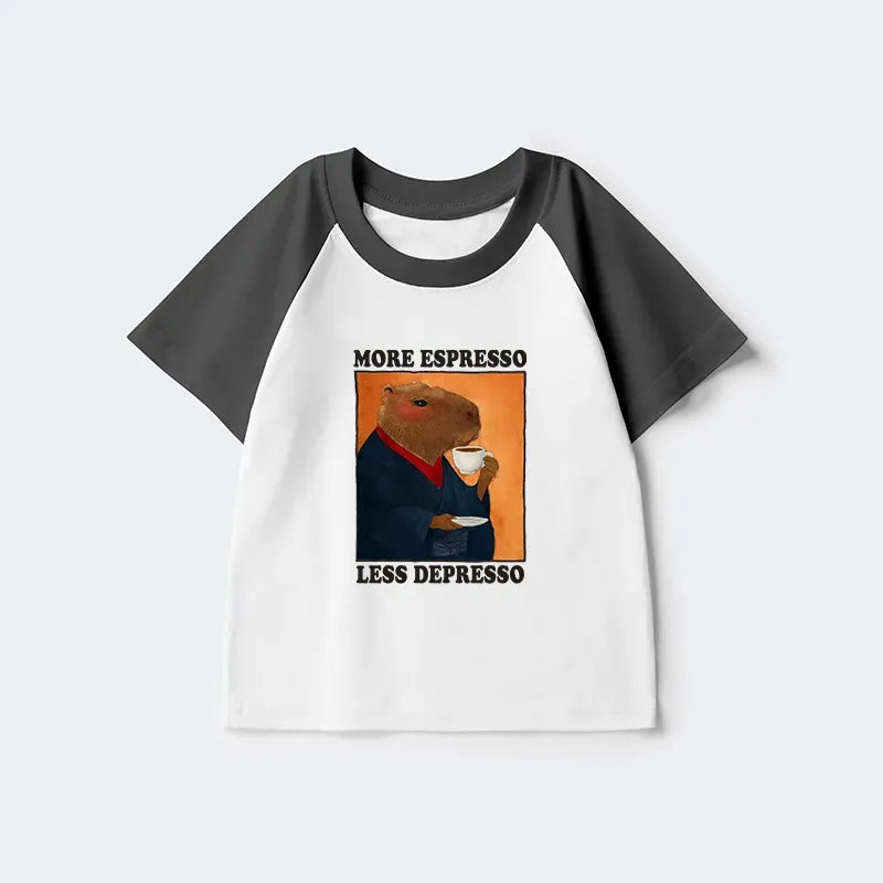 Kyoto-Lion Elegant Capybara Kids Raglan T-shirt