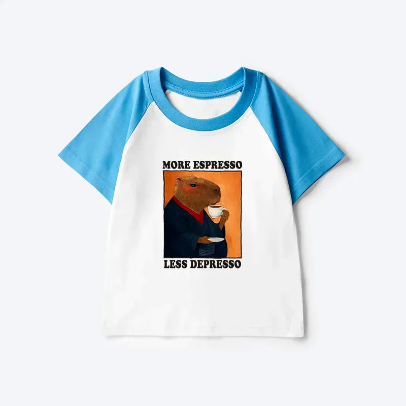 Kyoto-Lion Elegant Capybara Kids Raglan T-shirt