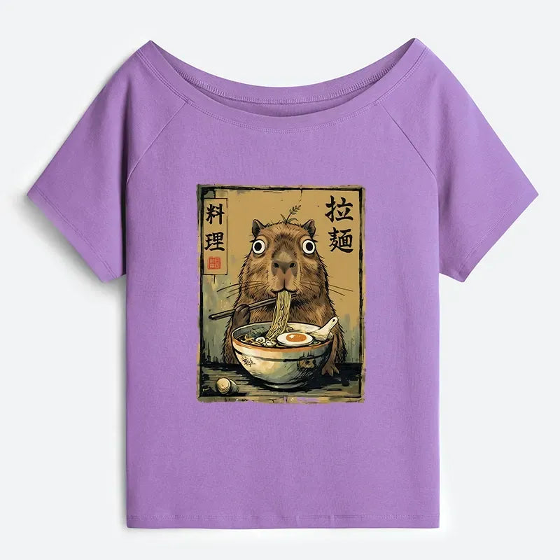 Japanese Capybara Eating Ramen Shirt