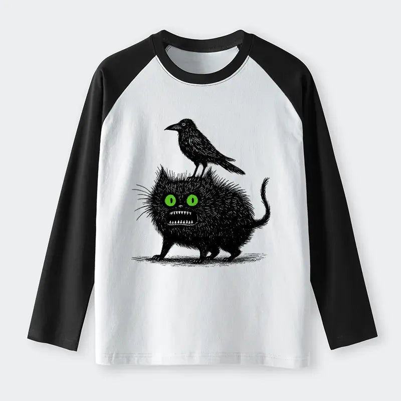 Vintage Crow Cat T-Shirt for Daily Wear