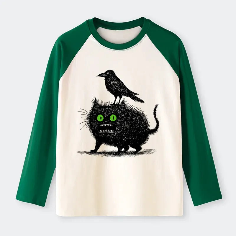 Vintage Crow Cat T-Shirt for Daily Wear