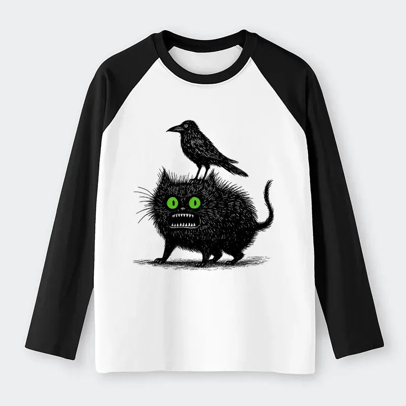 Vintage Crow Cat T-Shirt for Daily Wear