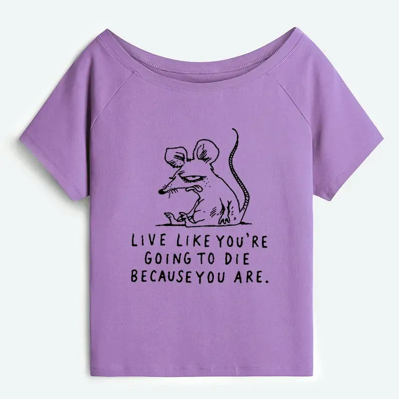 japanese streetwear off shoulder tee for women