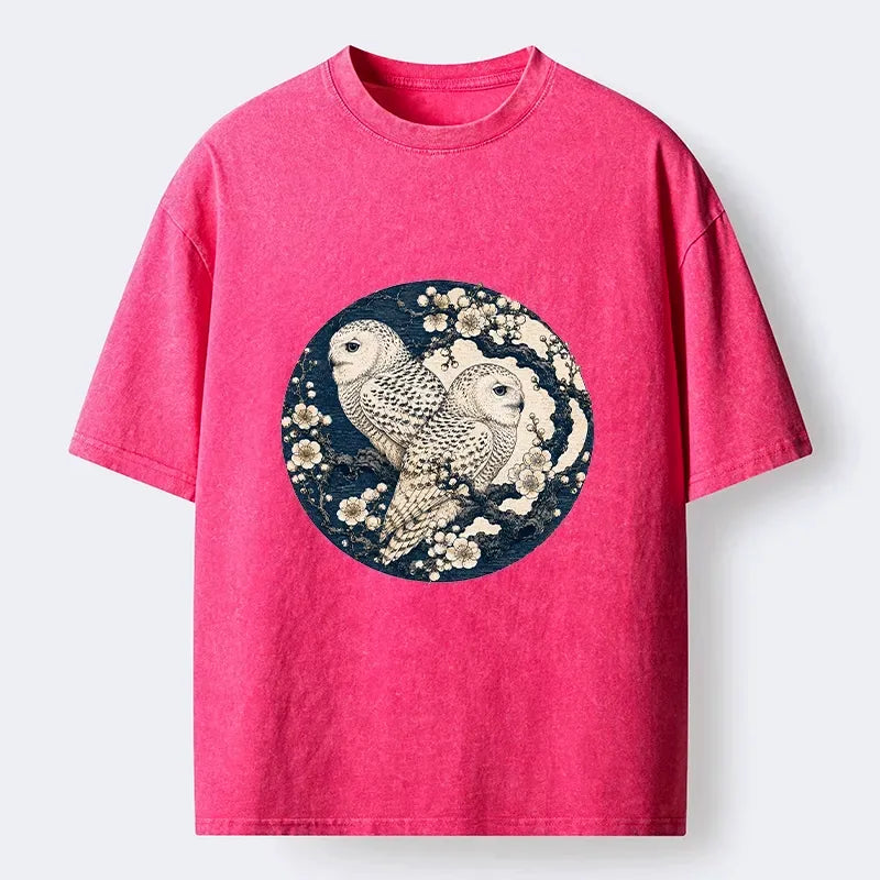 Japanese Art Washed T-Shirt for Streetwear