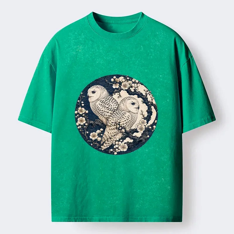 Japanese Art Washed T-Shirt for Streetwear