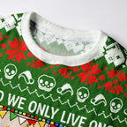 Kyoto-Lion Overtime-Skeleton Christmas Fuzzy Christmas Ugly Sweatshirt