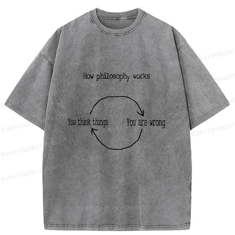 Kyoto-Lion Philosophical Cycle Washed T-Shirt