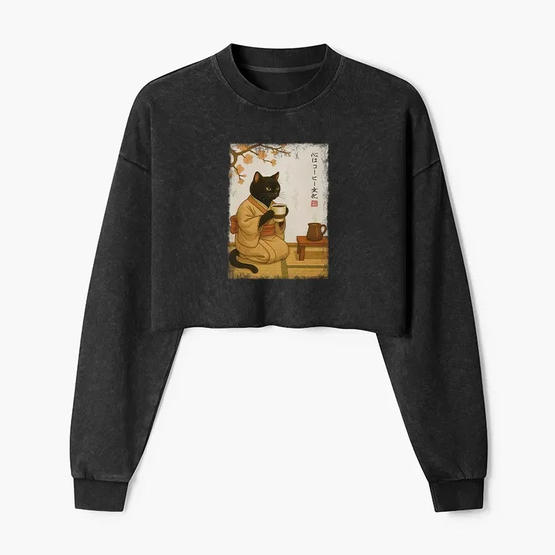 vintage Kyoto-Lion cat sweatshirt for women