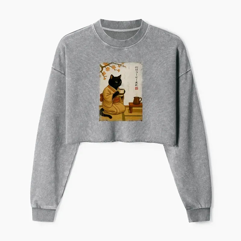 vintage Kyoto-Lion cat sweatshirt for women