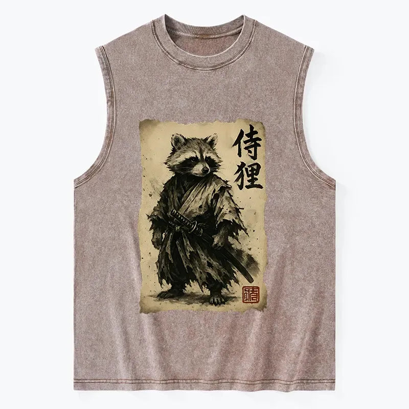 Japanese Samurai Washed Tank for Gift for Him