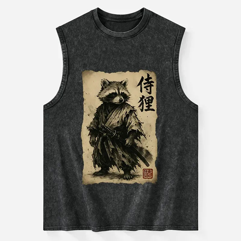Unisex Raccoon Samurai Tank with Free Shipping