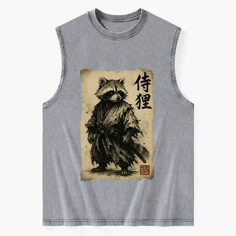 Japanese Samurai Washed Tank for Gift for Him