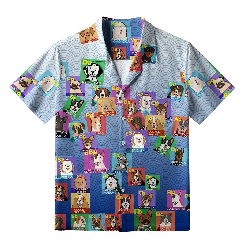 Funny Dog Hawaiian Shirt Casual Summer