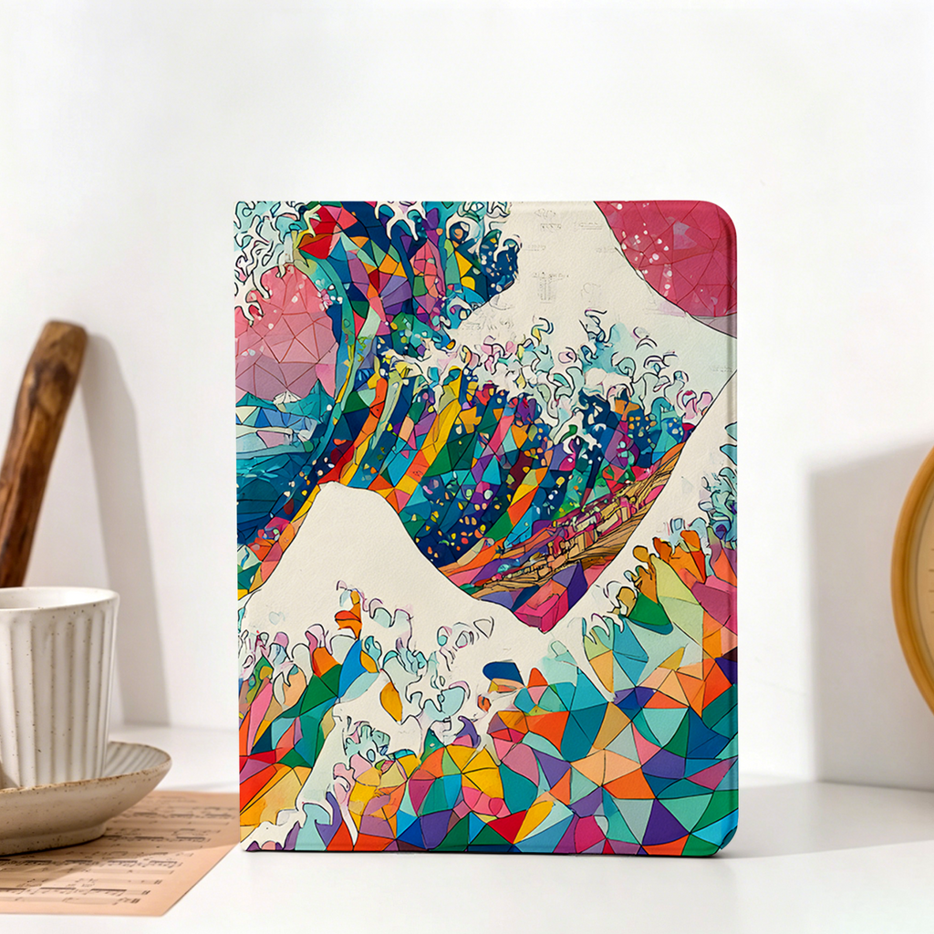 Kyoto-Lion Colorful Prismatic Wave Nobles Tablet Protective Case