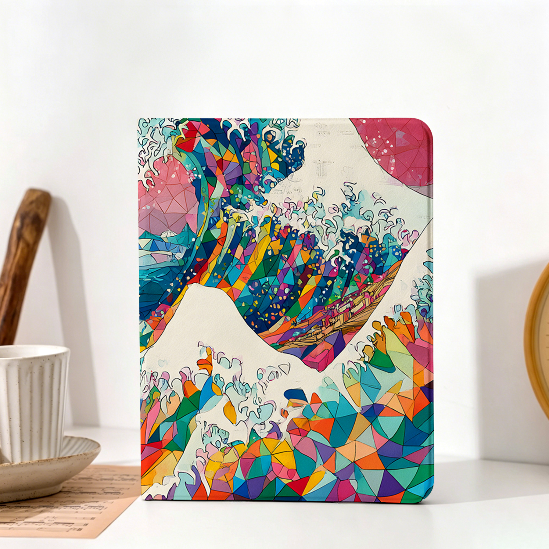 Kyoto-Lion Colorful Prismatic Wave Nobles Tablet Protective Case