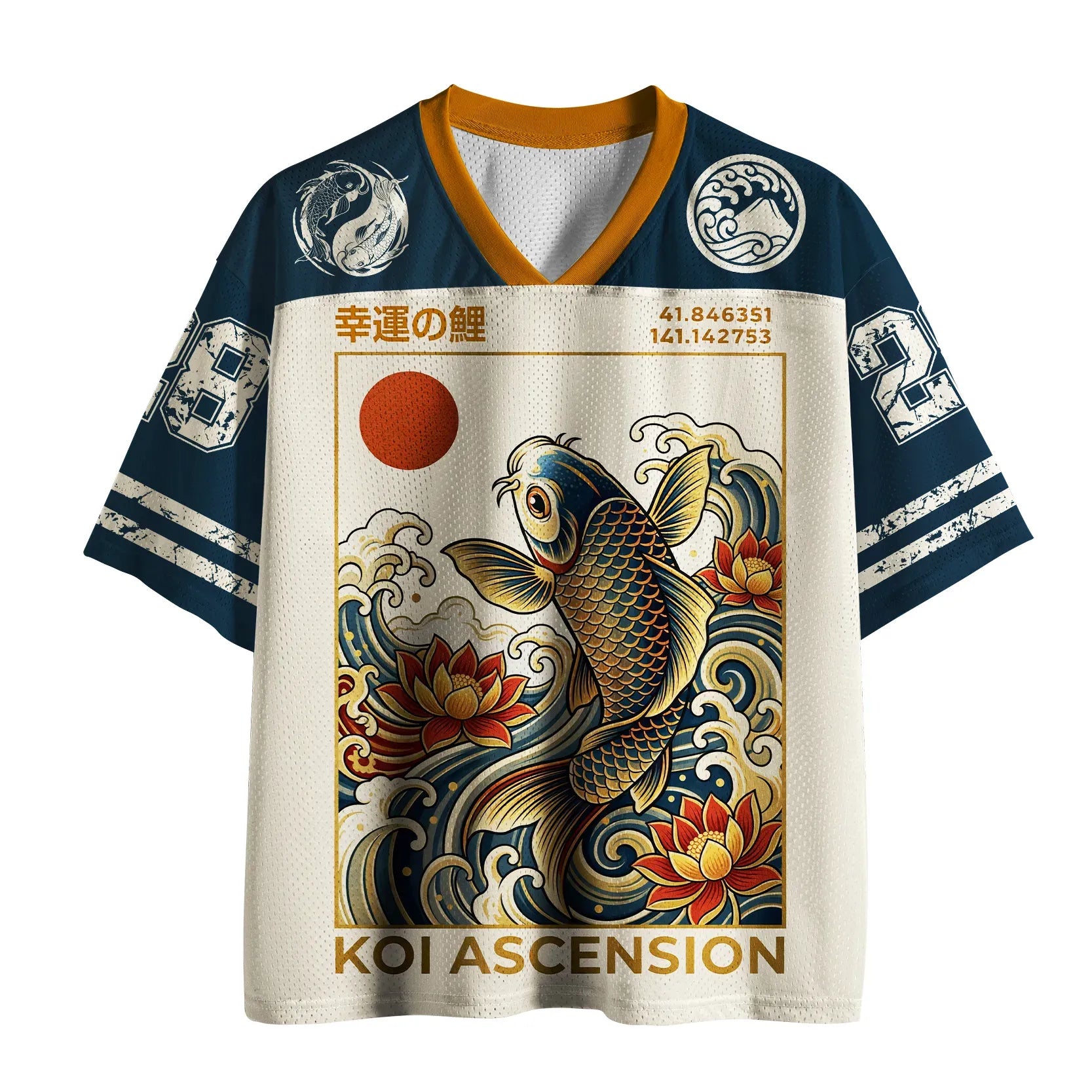 Kyoto-Lion Gate of Destiny:Koi Mesh Jersey