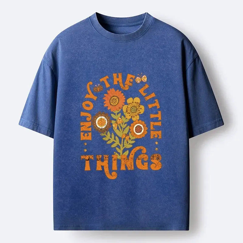 Kyoto-Lion Enjoy The Little Things Flowers Washed T-Shirt