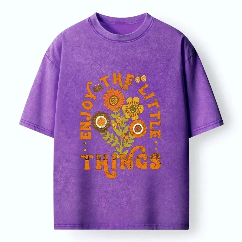 Japanese flower washed t-shirt for daily wear