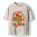 Kyoto-Lion Enjoy The Little Things Flowers Washed T-Shirt
